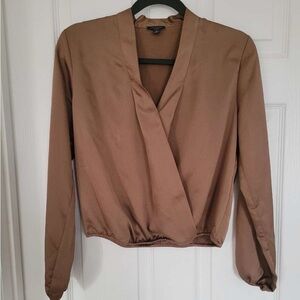 Ann Taylor Tan Wrap Blouse